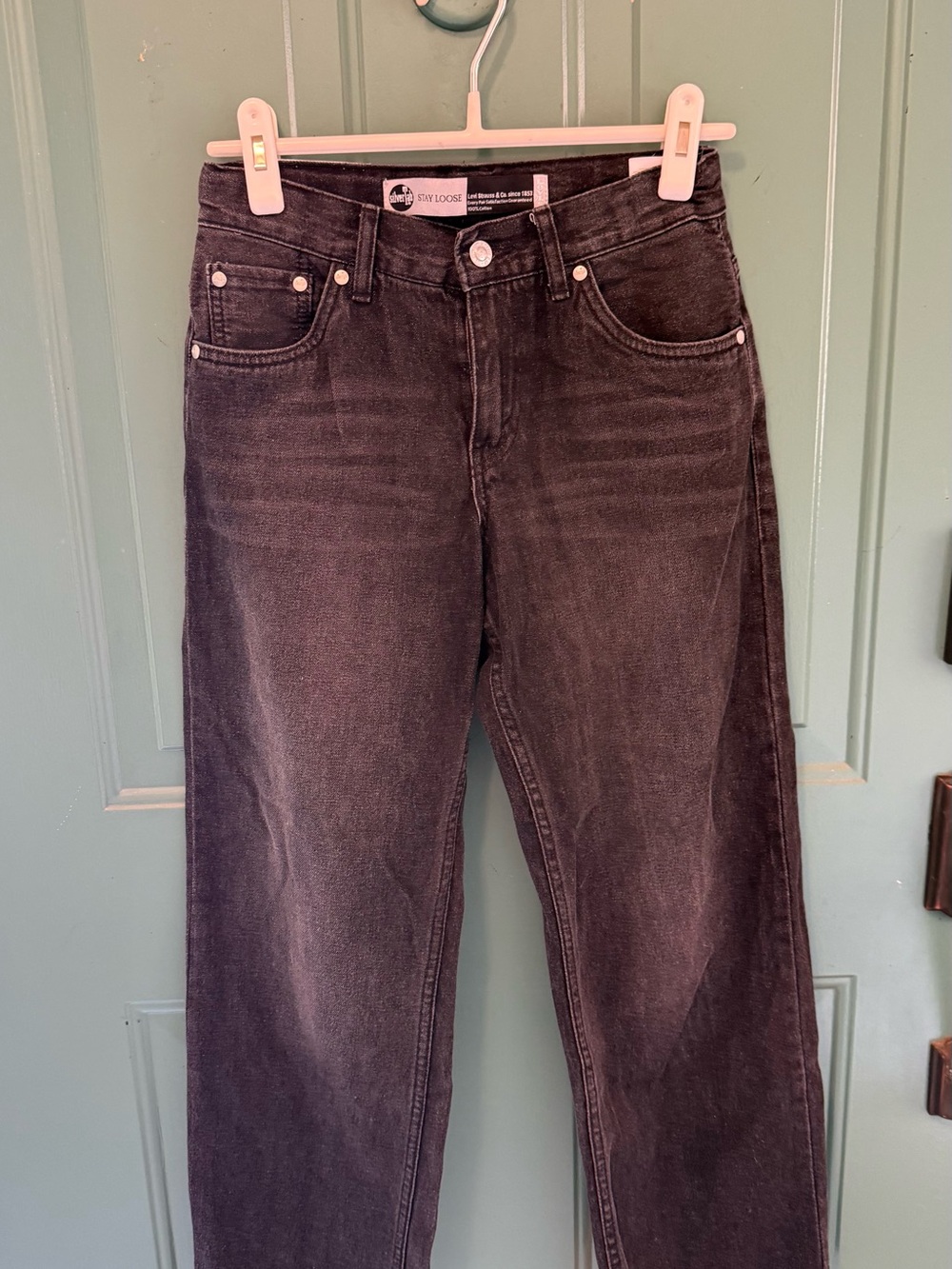 Levi’s SilverTab Stay Loose Black Jeans W27 L29 Baggy Straight Leg